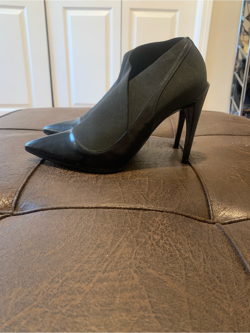 Dior Black Pointed Stretch Leather High Heel Pumps - Picture 2 of 6
